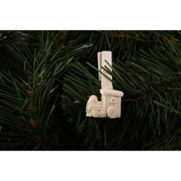 Zestaw 8 Klamerek z Figurkami Pociągów 4.5 cm - Kolor Biały