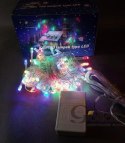 Zestaw Lampek Choinkowych LED 100szt, Multikolor, Wodoodporny, dla Wnętrza i Na Zewnątrz, Z Programatorem 8 Funkcji, Długość 5m,