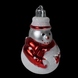 Zestaw Trzech Bombek Ozdobnych w Kształcie Bałwanków w Kolorze Biało-Czerwonym