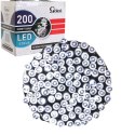Zewnętrzne i Wewnętrzne Lampeczki Choinkowe 200 LED z Efektem Flash, Kolor Zimny Biały, Zasilanie Sieciowe, IP44, Długość 10m