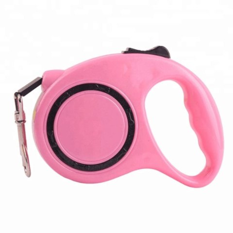 Automatyczna Różowa Smycz dla Psa 3m z Komfortową Rączką i Stałą Blokadą do 11kg