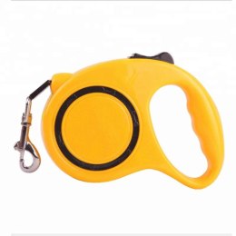Automatyczna Smycz dla Psa do 11kg - Żółta, 3m, Wytrzymała z Wygodną Rączką i Stałą Blokadą