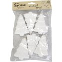 Białe Zawieszki Choinkowe ze Styropianu 7 cm - Komplet 6 Sztuk