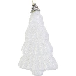 Białe Zawieszki Choinkowe ze Styropianu 7 cm - Komplet 6 Sztuk