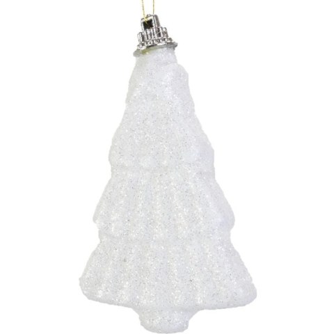 Białe Zawieszki Choinkowe ze Styropianu 7 cm - Komplet 6 Sztuk