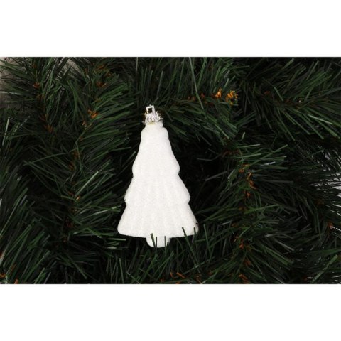 Białe Zawieszki Choinkowe ze Styropianu 7 cm - Komplet 6 Sztuk