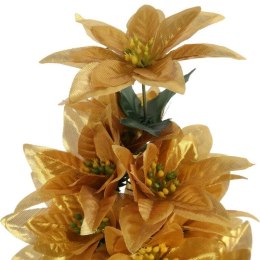 Bukiet Złotych Poinsecji - 14 Sztuk, Wysokość 40 cm