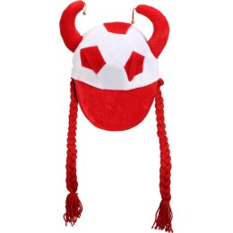 Czapka Kibica Polski z Warkoczami w Kolorach Biało-Czerwonym