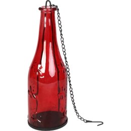 Czerwona Wisząca Butelka na Świeczkę T-light Unikatowego Designu