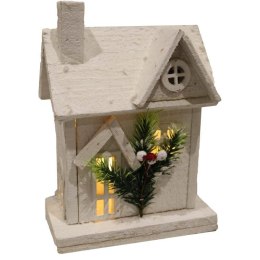 DREWNIANY DOMEK DEKORACJA OZDOBA ŚWIĄTECZNA LED