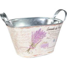 Dekoracyjna Osłonka Ocynkowana Kwiatowy Owal 20x14x11,5cm