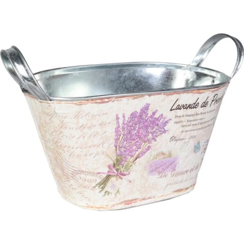 Dekoracyjna Osłonka Ocynkowana Kwiatowy Owal 20x14x11,5cm