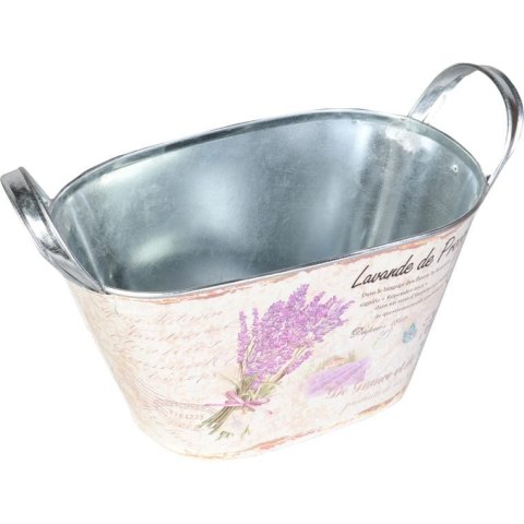 Dekoracyjna Osłonka Ocynkowana Kwiatowy Owal 20x14x11,5cm