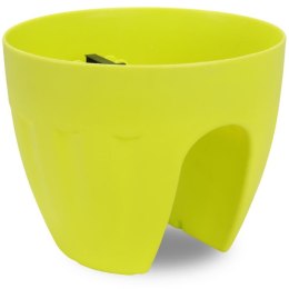 Doniczka do zawieszenia na balustradzie, odporna na warunki atmosferyczne, kolor zielony.