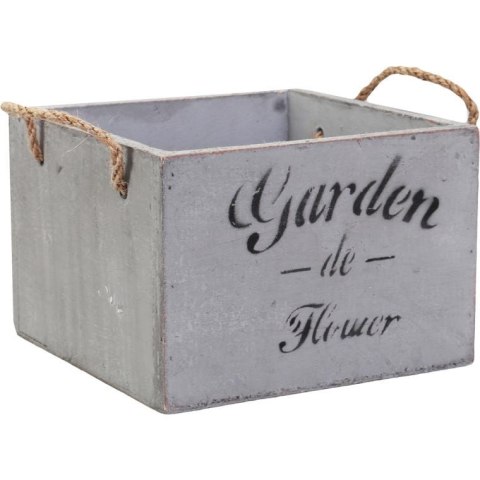 Drewniana Mini Osłonka na Kwiaty Garden z Uchwytami ze Sznura