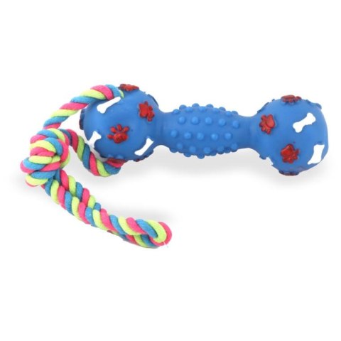 Gryzak piszczący niebieski ze sznurkiem