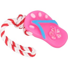 Gryzak piszczący różowy laczek ze sznurkiem