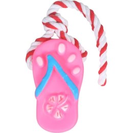 Gryzak piszczący różowy laczek ze sznurkiem