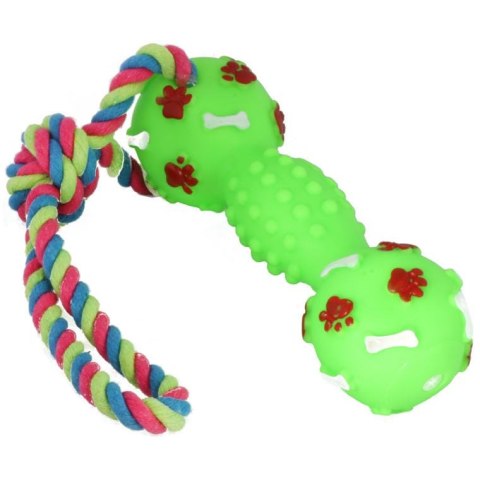 Gryzak piszczący zielony ze sznurkiem