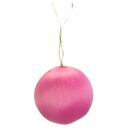 Komplet 12 Różowych Satynowych Bombek Jedwabnych o Średnicy 2 cm