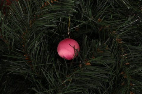 Komplet 12 Różowych Satynowych Bombek Jedwabnych o Średnicy 2 cm