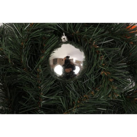 Komplet 16 matowych i błyszczących bombek plastikowych srebrnych 6 cm w boksie PVC