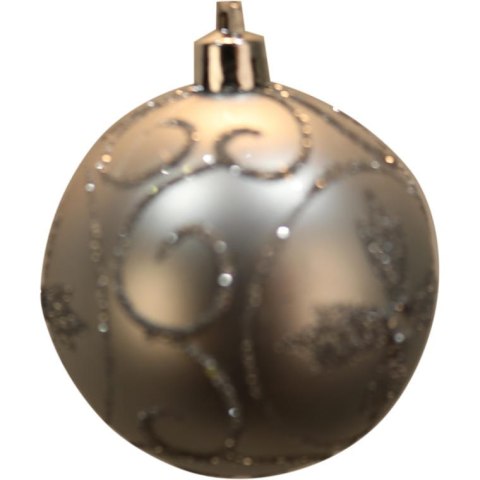 Komplet 4 bombek plastikowych 6 cm srebrne