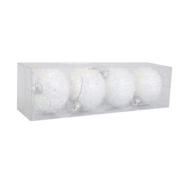 Komplet 4 bombek styropianowych z włoskami opalizującymi 6 cm