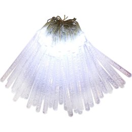 Komplet 40 białych lampek choinkowych LED w kształcie sopli z pęcherzykami powietrza, zasilanych sieciowo