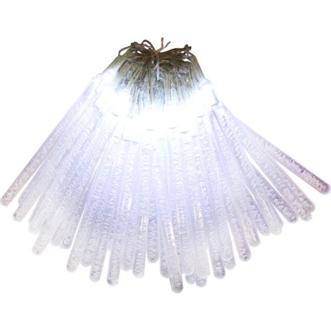 Komplet 40 białych lampek choinkowych LED w kształcie sopli z pęcherzykami powietrza, zasilanych sieciowo