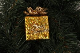 Komplet 5 Złotych Zawieszek w Kształcie Paczek Prezentowych