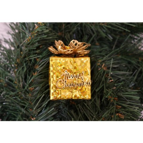 Komplet 5 Złotych Zawieszek w Kształcie Paczek Prezentowych