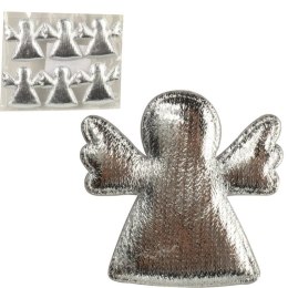 Komplet 6 Srebrnych Naklejek Aniołków o Wielkości 4 cm