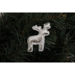 Komplet 6 Srebrnych Reniferów z Błyszczącego Materiału do Przyklejenia