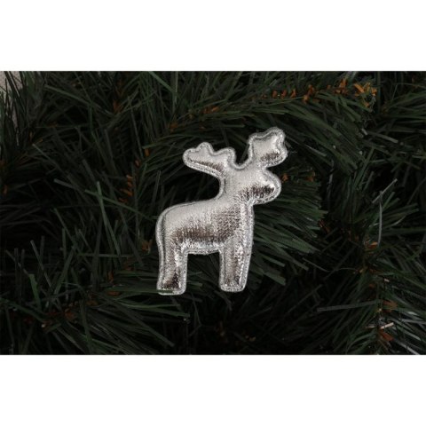 Komplet 6 Srebrnych Reniferów z Błyszczącego Materiału do Przyklejenia