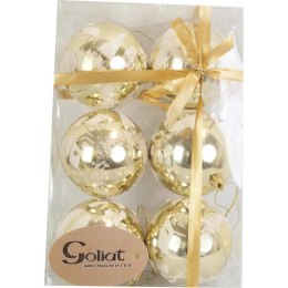 Komplet 6 bombek plastikowych 8 cm z dekorem