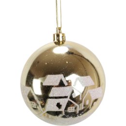 Komplet 6 bombek plastikowych 8 cm z dekorem