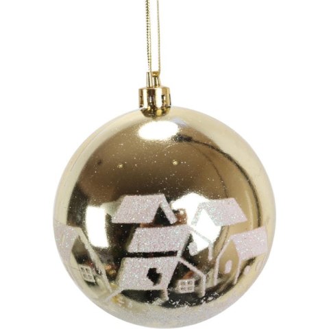 Komplet 6 bombek plastikowych 8 cm z dekorem