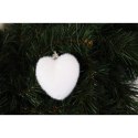Komplet 6 flokowanych serc zawieszek 6.5 cm