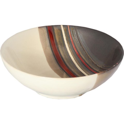 Komplet Ceramicznej Zastawy Stołowej w Kolorach Brązowo-Beżowym