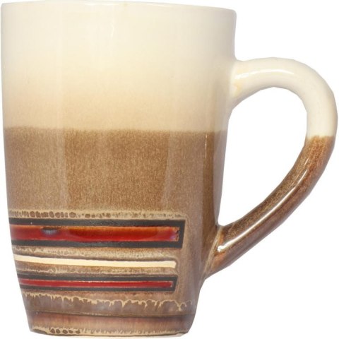 Komplet Ceramicznej Zastawy Stołowej w Kolorach Brązowo-Beżowym