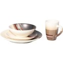 Komplet Ceramicznej Zastawy Stołowej w Kolorach Brązowo-Beżowym