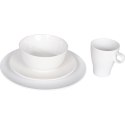 Komplet Porcelany Stołowej Białej z Możliwością Użytku w Zmywarce i Mikrofalówce