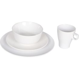 Komplet Porcelany Stołowej Białej z Możliwością Użytku w Zmywarce i Mikrofalówce