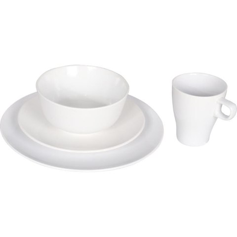 Komplet Porcelany Stołowej Białej z Możliwością Użytku w Zmywarce i Mikrofalówce