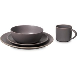 Komplet Stołowy Szary Elegance do Jadalni z Myciem w Zmywarce i Użyciem w Mikrofalówce