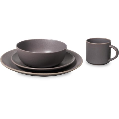 Komplet Stołowy Szary Elegance do Jadalni z Myciem w Zmywarce i Użyciem w Mikrofalówce