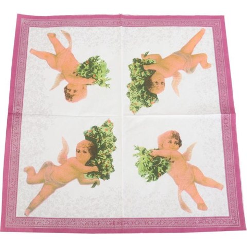 Komplet Świątecznych Serwetek Papierowych z Motywem Anioła i Choinki