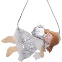 Komplet Trzech Srebrno-Białych Aniołków-Zawieszek w Boksie PVC