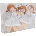 Komplet Trzech Srebrno-Białych Aniołków-Zawieszek w Boksie PVC